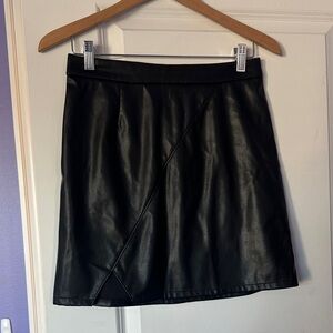 Black Faux Leather Skirt